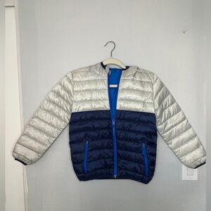 Eddie Bauer Navy and Light Gray Colorblock Kids Puffer Jacket
